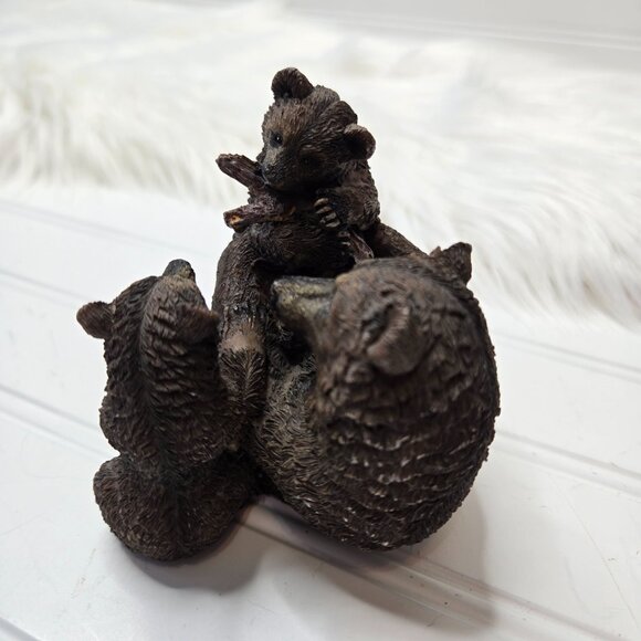 Mama Bear & Cubs Cuddling Playing Figurine Resin 4 X 4.75 X 3.25” Mother Baby - Picture 4 of 10